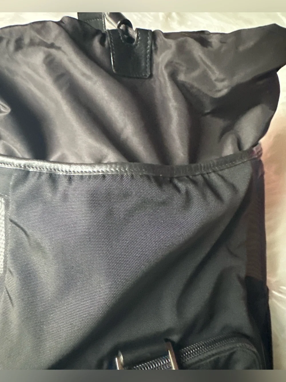 Vintage Gucci Black Nylon Leather Backpack